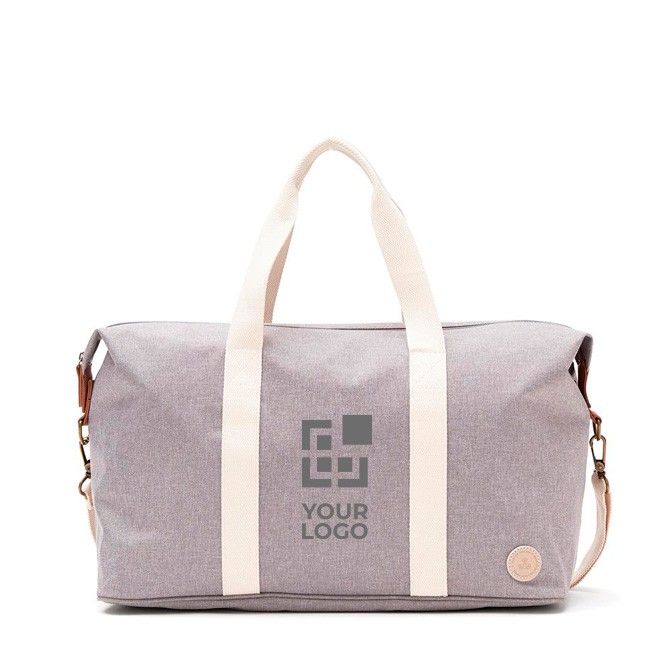 Sac de voyage avec détails en similicuir avec zone d'impression