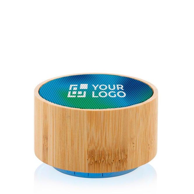 Enceinte sans fil ronde en bambou 