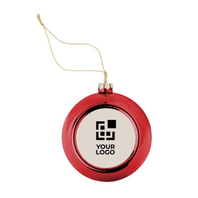 Boule de Noël pailletée avec plaque pour impression en couleur Ø6cm