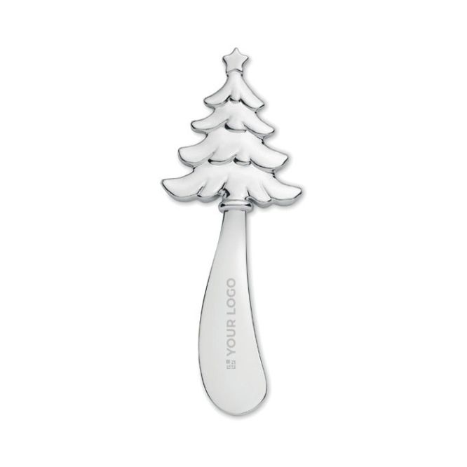 Couteau à fromage en zinc avec motif de sapin de Noël sur le manche