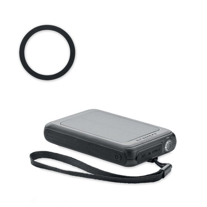 Chargeur magnétique sans fil 5W et powerbank solaire 5000 mAh