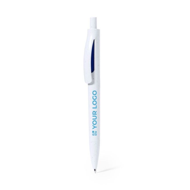 Stylo en plastique recyclé avec bouton-poussoir Encre bleue