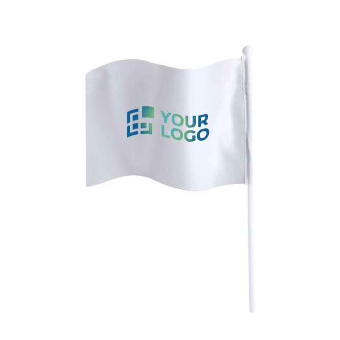 Banderole rectangulaire en polyester avec un bâton blanc 