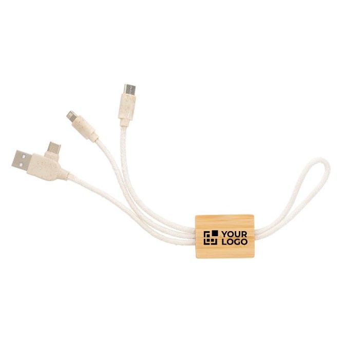 Set de câbles pour porte-clés 4-en-1 en coton et bambou