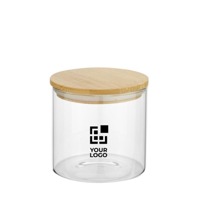 Petit bocal alimentaire en verre à couvercle en bambou 320ml