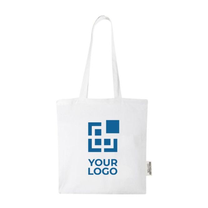 Sac en coton recyclé GRS avec longues poignées 140 g/m²