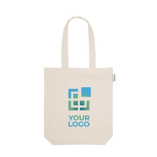 Sac polyvalent avec coton recyclé à anses longues 220 g/m²