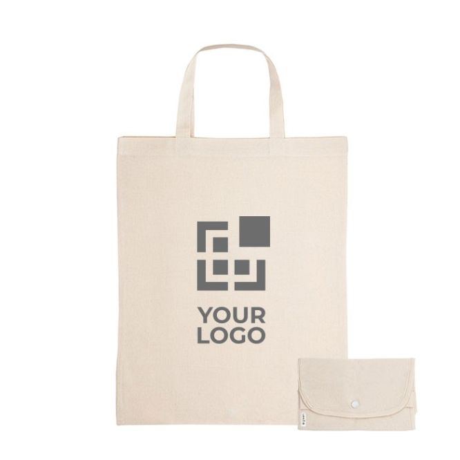 Sac pliable composé de coton recyclé à anses 140 g/m²