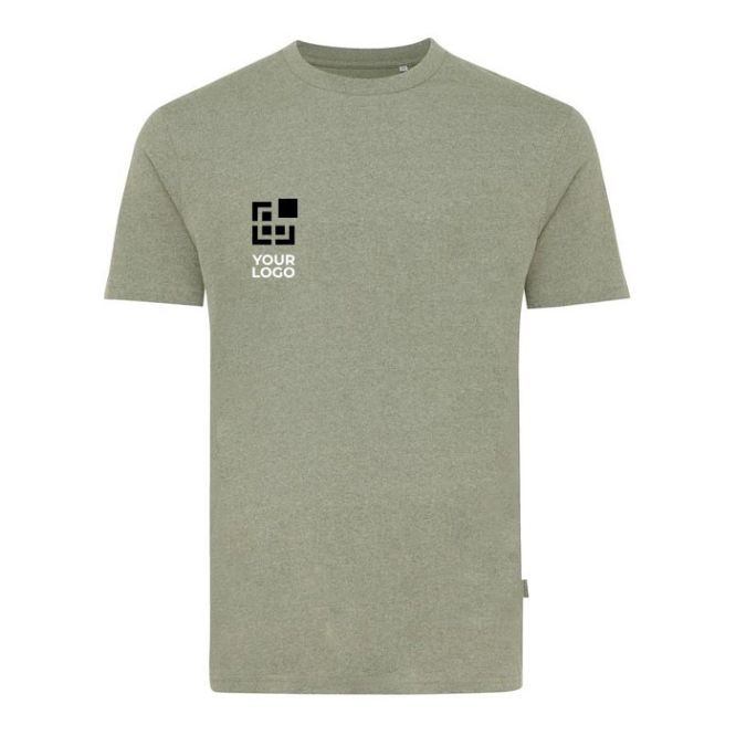 T-shirt coton recyclé et biologique 180 g/m2 Iqoniq Manuel couleur vert chiné avec zone d'impression