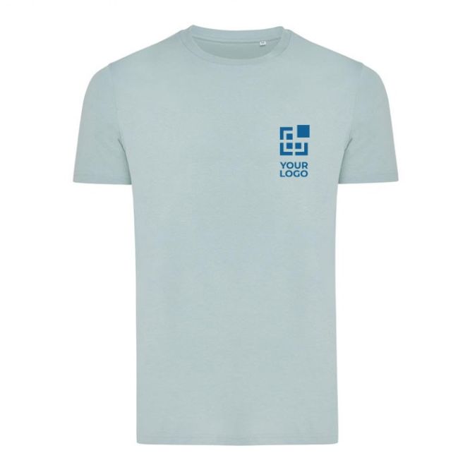 T-shirt coton recyclé et biologique 180 g/m2 Iqoniq Bryce couleur vert pastel avec zone d'impression