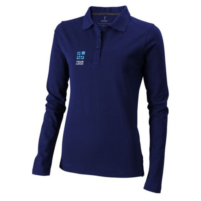 Polo en coton femme à manches longues 200 g/m2 Elevate Life