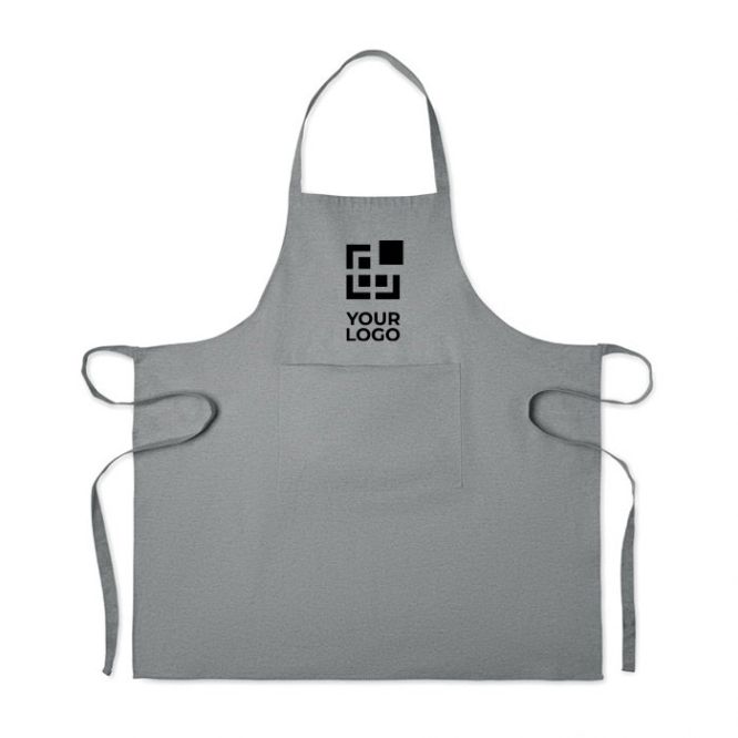 Tablier de cuisine en coton recyclé, poche avant 220 g/m² vue avec zone d'impression