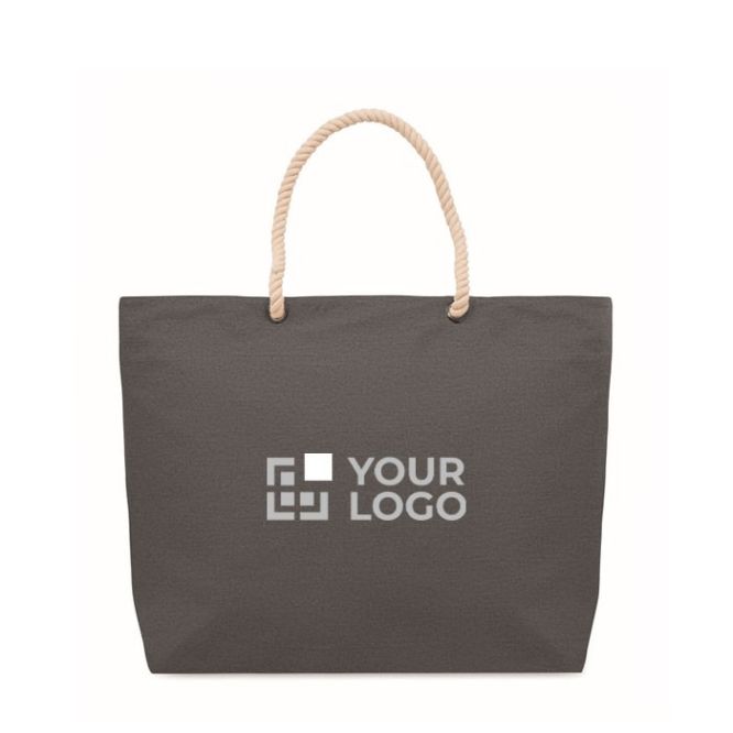 Sac en coton recyclé à anses en corde naturelle 220 g/m²