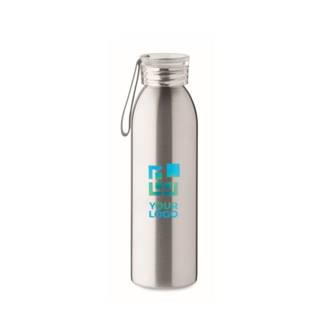 Bouteille en inox à couvercle, anse silicone assortie 650 ml