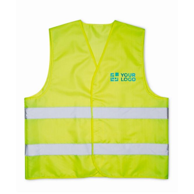 Gilet en polyester à bandes réfléchissantes haute visibilité