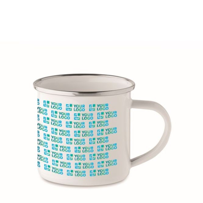 Mug vintage en métal sublimé avec bord métallisé 200 ml