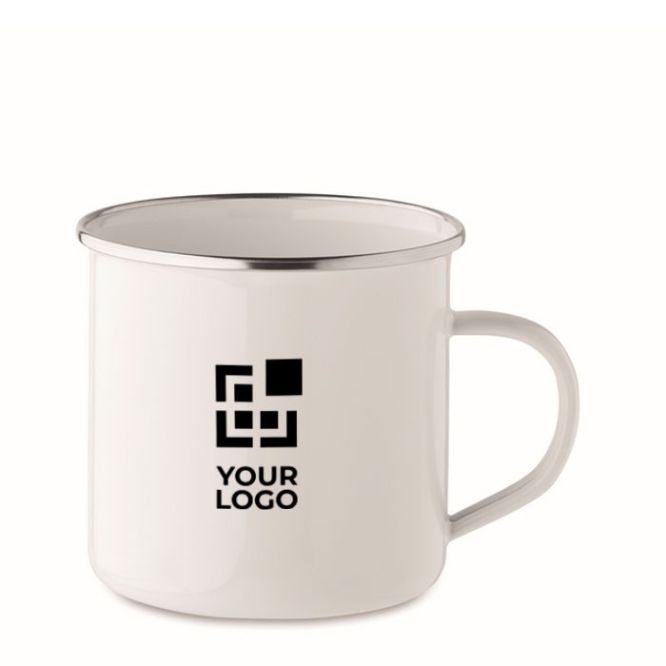 Mug vintage en métal sublimé avec bord métallisé 500 ml