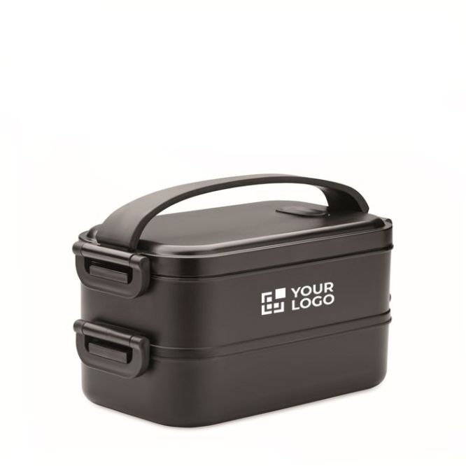 Boîte à lunch hermétique en PP recyclé 2 étages 800 ml (2x)