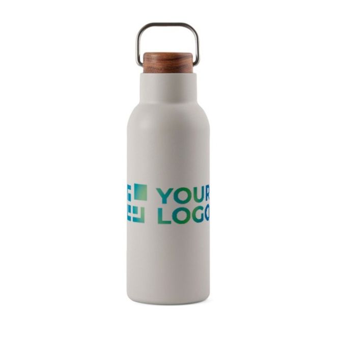 Thermos en inox recyclé à poignée et bouchon en bois 580ml