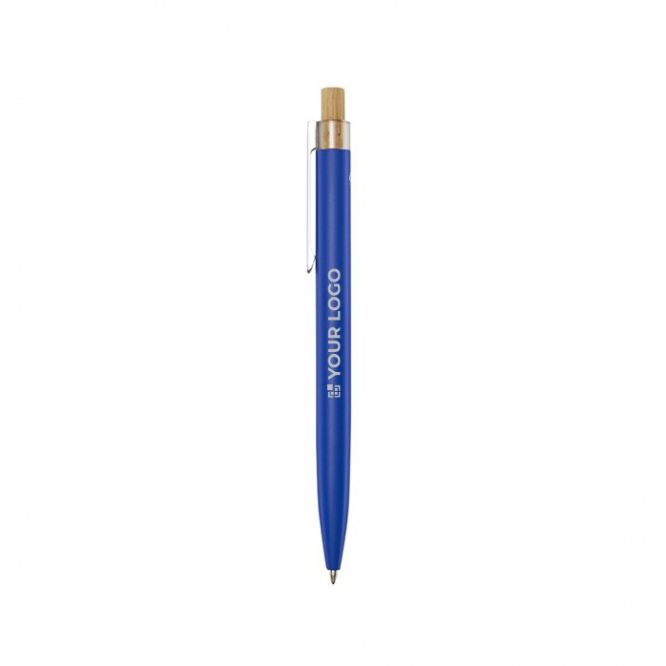Stylo en aluminium et bambou, détail transparent, mine noire
