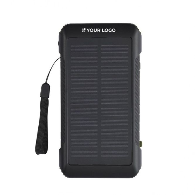 Powerbank 10 000 mAh, plastique recyclé, manivelle et câbles