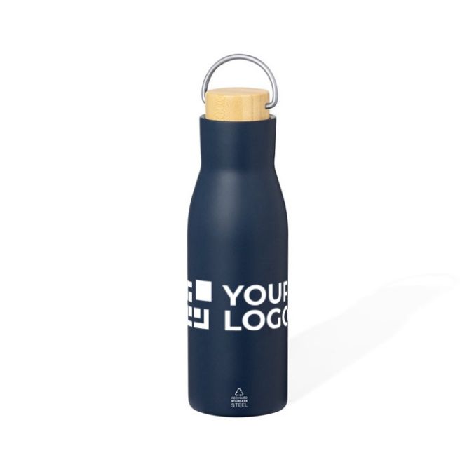Bouteille en inox recyclé à double paroi avec anse 500ml