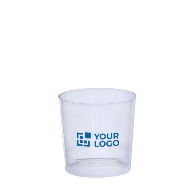 Gobelet bas réutilisable en plastique translucide 330ml
