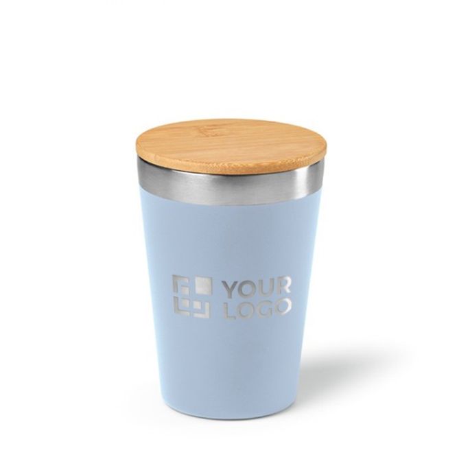 Gobelet thermos en inox recyclé à couvercle en bambou 300 ml