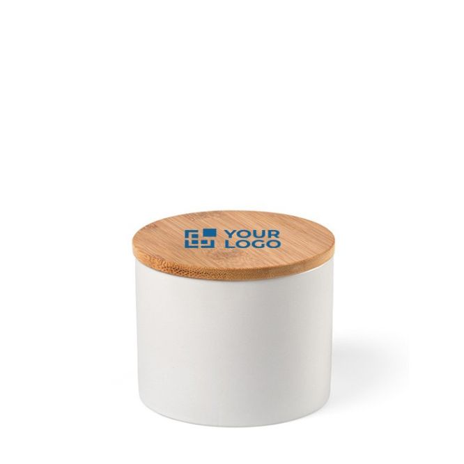 Contenant alimentaire en céramique à couvercle bambou 440 ml