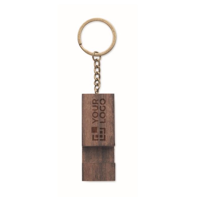 Porte-clés en bois de noyer, fonction support pour téléphone portable