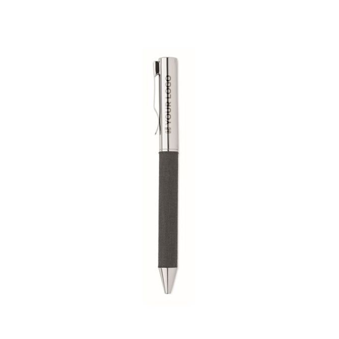 Stylo à bille avec mécanisme rotatif, détail en RPET, encre bleue