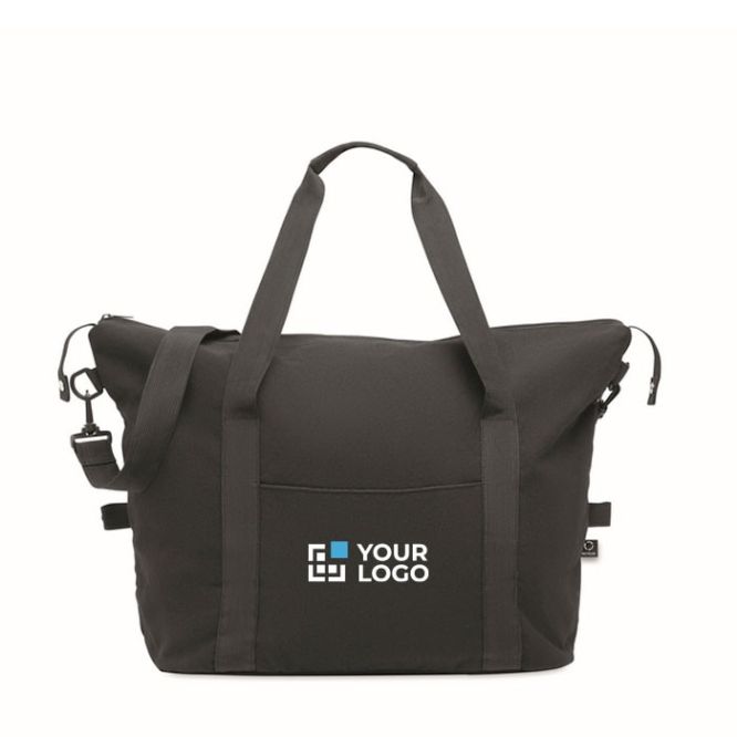 Sac de voyage RPET avec bandoulière réglable et support pour trolley