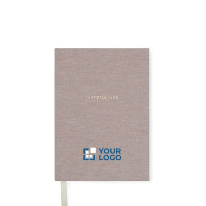 Carnet en papier recyclé avec couverture en tissu et marque-page A5