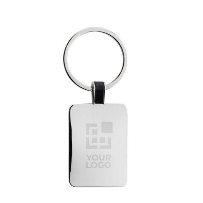 Porte-clés rectangulaire en alliage de zinc recyclé