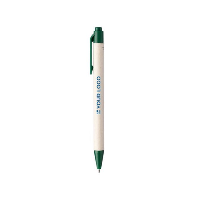 Stylo en carton de lait avec détails colorés et encre bleue