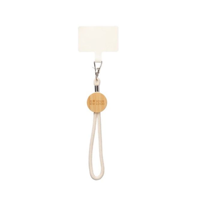 Bracelet et porte-badge en corde de coton avec détail en bambou