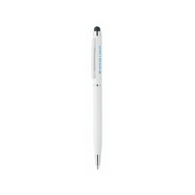 Stylo en aluminium avec traitement antibactérien, encre bleue