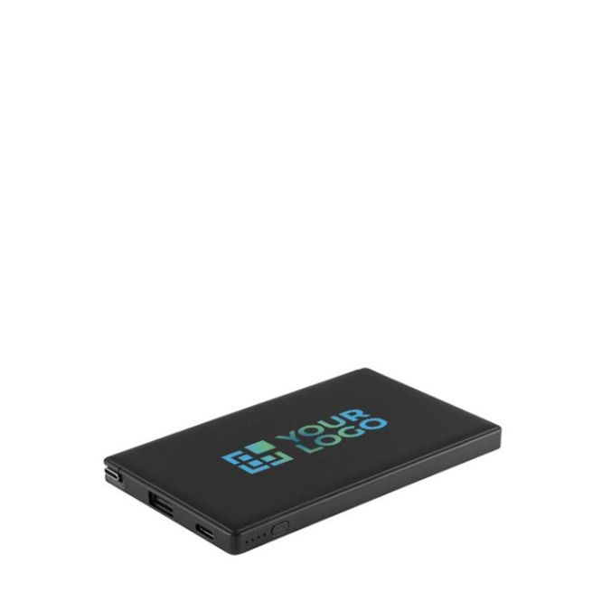 Powerbank magnétique pliable en ABS 3-en-1 servant de support avec zone d'impression