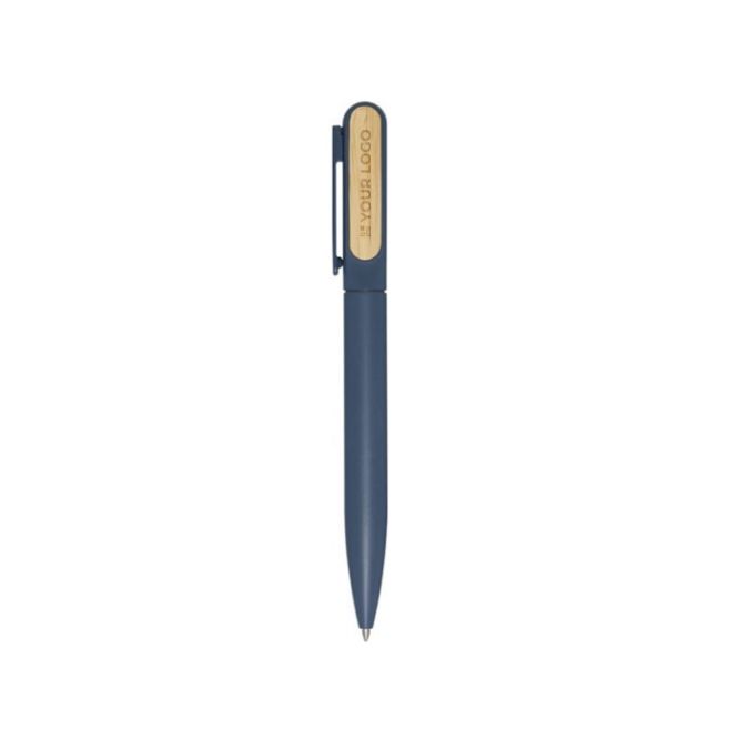 Stylo en aluminium recyclé avec partie en bambou encre noire