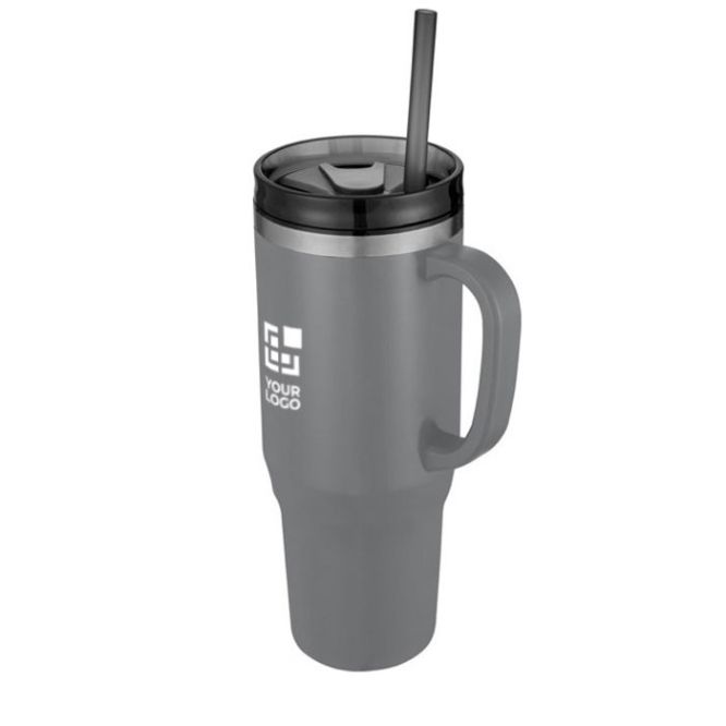 Grand gobelet avec une paille à double paroi 1,2 L