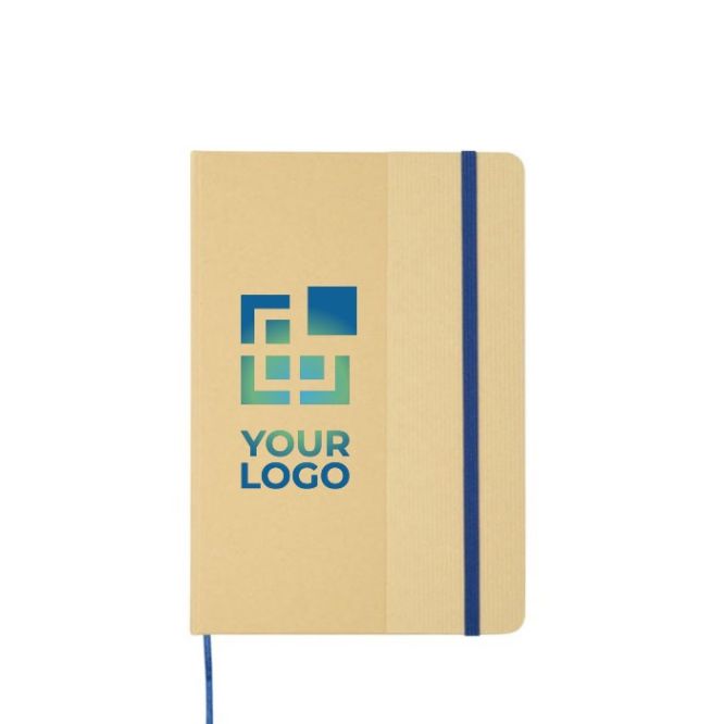 Carnet à couverture en carton recyclé et élastique A5 feuilles lignées