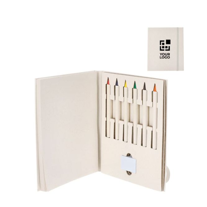 Ensemble dessin écologique, crayons de couleur éternels et bloc-notes