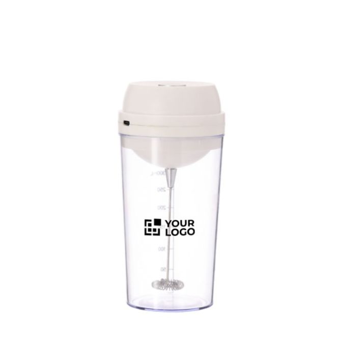 Gobelet avec mesures et mélangeur électrique, couvercle coloré, 300 ml