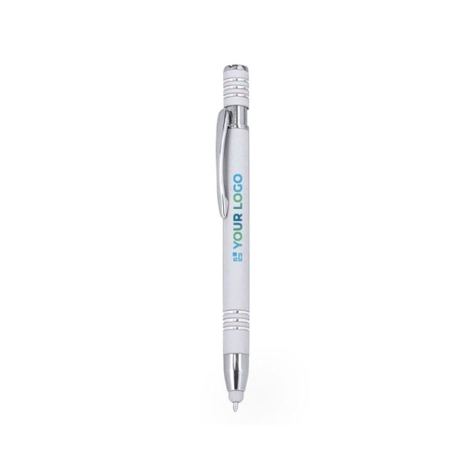 Stylo en aluminium à mécanisme à poussoir avec pointe