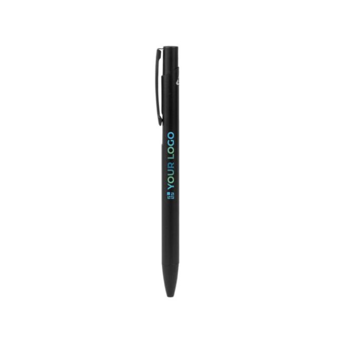 Stylo en aluminium recyclé avec finition mate unicolore et encre bleue
