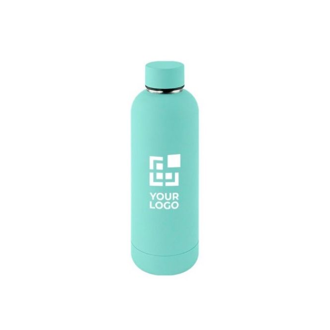 Gourde à double paroi en acier inox avec finition en caoutchouc 500ml