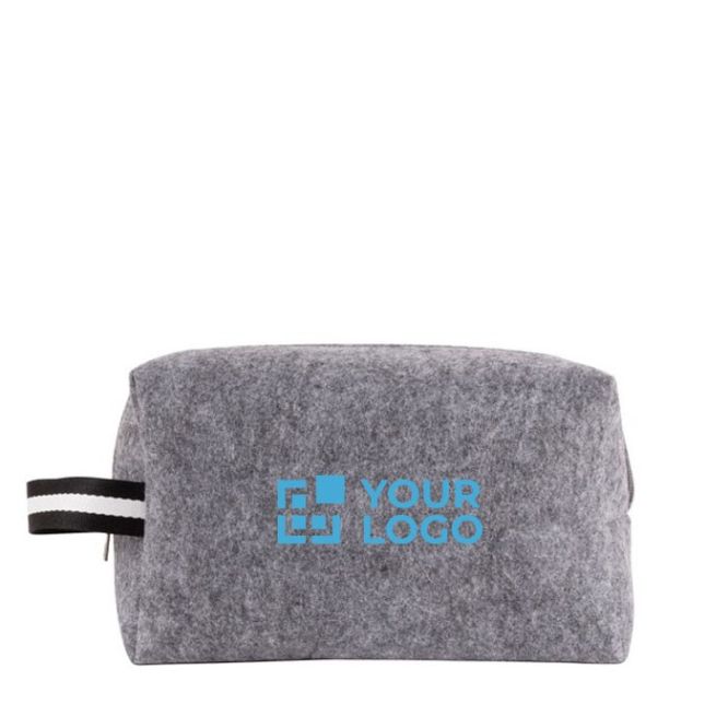 Trousse en feutre RPET avec anse bicolore sur le côté 360 g/m2