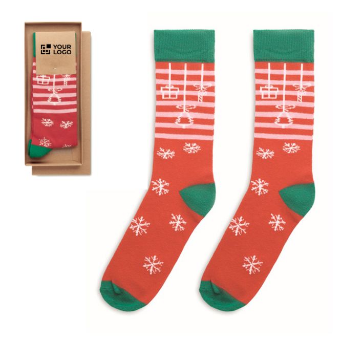 Chaussettes de Noël dans étui cadeau grande taille 43-46 Joyful