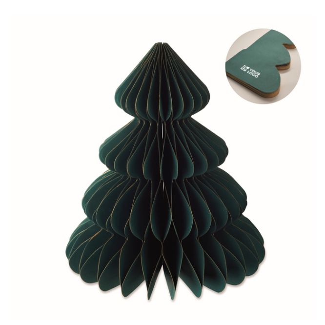 Décoration pliable en papier en forme de sapin de Noël personnalisable