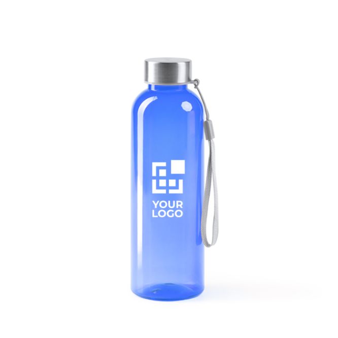 Gourde en RPET avec corps translucide et sangle de transport 600ml